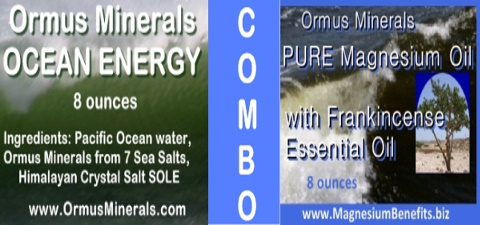 Ormus Minerals Combo Ocean Energy & PURE Magnesium Oil with Frankincense
