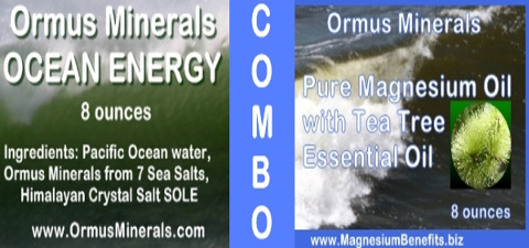 Ormus Mineral Ocean Energy and PURE Magnesium Oil with Tea Tree