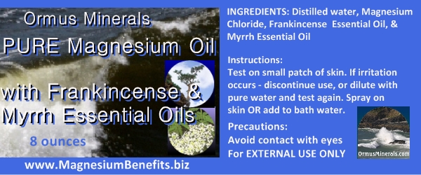 Ormus Minerals PURE MAGNESIUM OIL with Frankincense