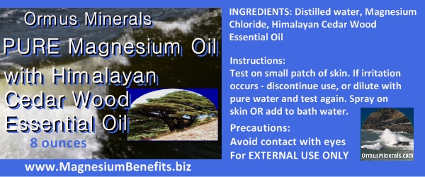 Ormus Minerals PURE Magnesium Oil with Himalayan Cedar Wood Oil