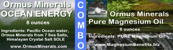 Combo Set Ormus Minerals Ocean Energy & PURE Magnesium Oil 8 oz
